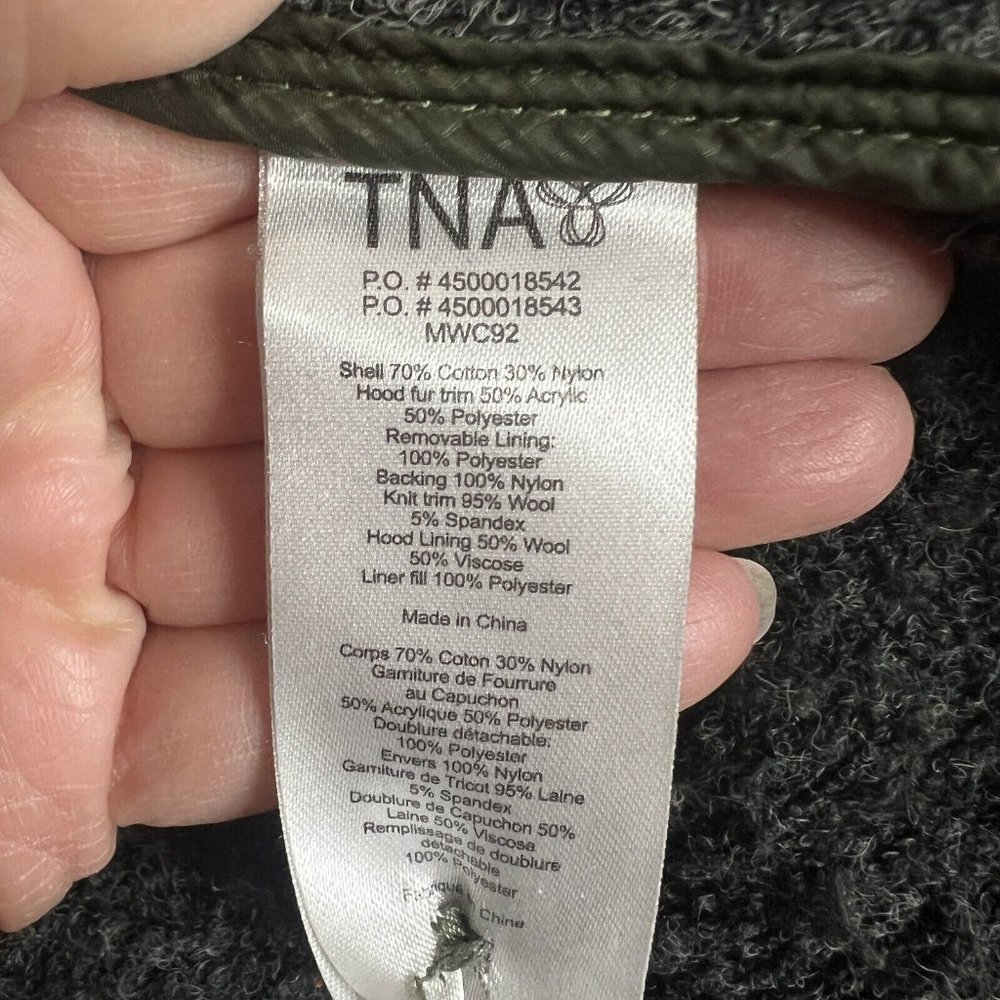 ARITZIA TNA Military Edition Hooded Wire Frame Parka Coat 3-1 Green L Large - Picture 9 of 11
